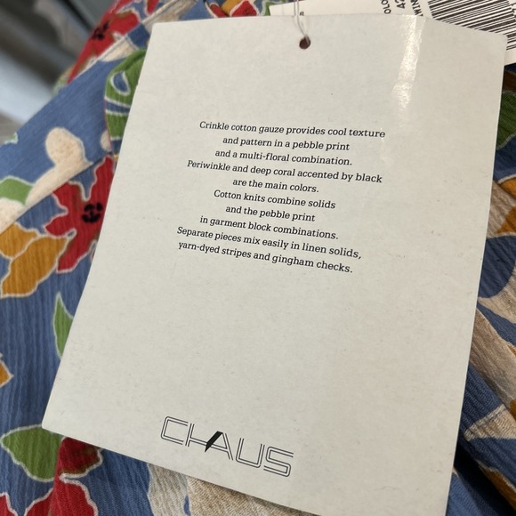 Vintage Chaus Women 2Pc Jacket & Skirt Floral Chip 100% Cotton Gauze Size 12 NOS - Picture 13 of 16